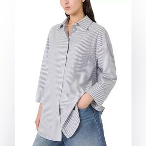 Weekend Max Mara Classic Striped Oversized Shirt size US 4